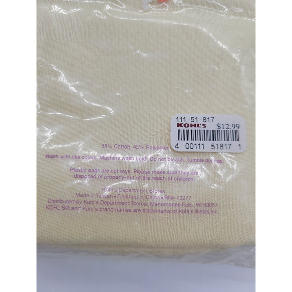 NEW Set of 4 Blossoms & Blooms Kohls Yellow Floral Spring Cloth Napkins 16"x17" - Picture 10 of 10